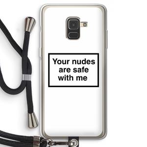 CaseCompany Safe with me: Samsung Galaxy A8 (2018) Transparant Hoesje met koord