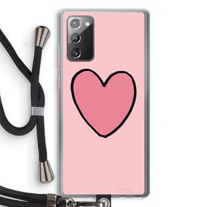 CaseCompany Hartje: Samsung Galaxy Note 20 / Note 20 5G Transparant Hoesje met koord