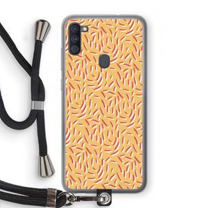 CaseCompany Camouflage: Samsung Galaxy A11 Transparant Hoesje met koord