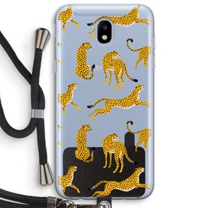 CaseCompany Luipaard: Samsung Galaxy J5 (2017) Transparant Hoesje met koord