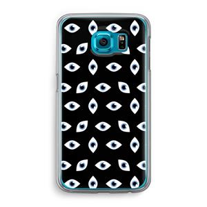 CaseCompany Eyes pattern: Samsung Galaxy S6 Transparant Hoesje