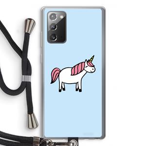 CaseCompany Eenhoorn: Samsung Galaxy Note 20 / Note 20 5G Transparant Hoesje met koord