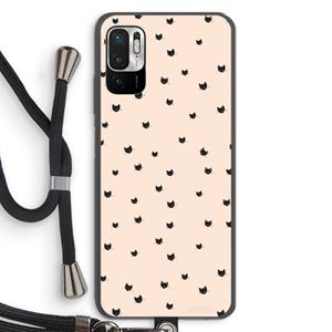 CaseCompany Kleine kattenkopjes: Xiaomi Redmi Note 10 5G Transparant Hoesje met koord