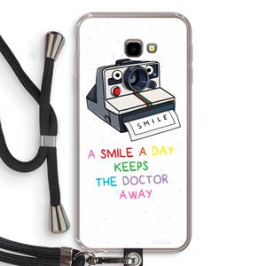 CaseCompany Smile: Samsung Galaxy J4 Plus Transparant Hoesje met koord