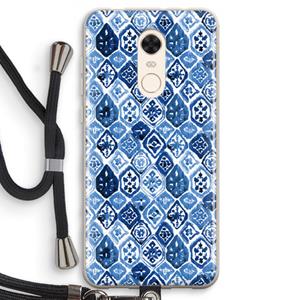 CaseCompany Blauw motief: Xiaomi Redmi 5 Transparant Hoesje met koord
