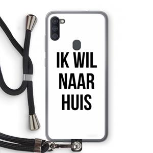 CaseCompany Ik wil naar huis: Samsung Galaxy A11 Transparant Hoesje met koord