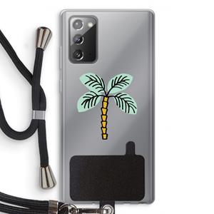 CaseCompany Palmboom: Samsung Galaxy Note 20 / Note 20 5G Transparant Hoesje met koord
