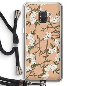 CaseCompany Blossoming spring: Samsung Galaxy A8 (2018) Transparant Hoesje met koord