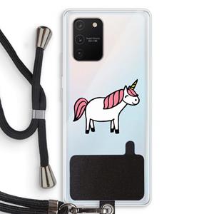 CaseCompany Eenhoorn: Samsung Galaxy S10 Lite Transparant Hoesje met koord