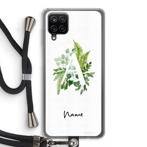 CaseCompany Green Brush: Samsung Galaxy A12 Transparant Hoesje met koord