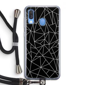 CaseCompany Geometrische lijnen wit: Samsung Galaxy A40 Transparant Hoesje met koord
