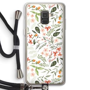 CaseCompany Sweet little flowers: Samsung Galaxy A8 (2018) Transparant Hoesje met koord