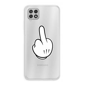 CaseCompany Middle finger white: Samsung Galaxy A22 4G Transparant Hoesje