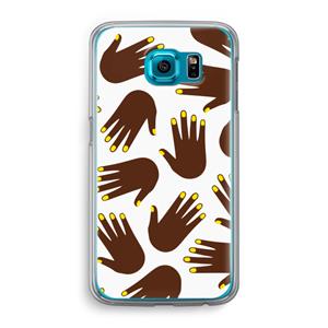 CaseCompany Hands dark: Samsung Galaxy S6 Transparant Hoesje