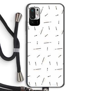 CaseCompany Hipster stripes: Xiaomi Redmi Note 10 5G Transparant Hoesje met koord
