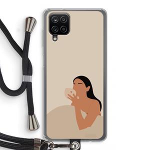 CaseCompany Fresh coffee: Samsung Galaxy A12 Transparant Hoesje met koord