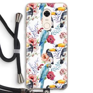 CaseCompany Bloemen tukan: Xiaomi Redmi 5 Transparant Hoesje met koord