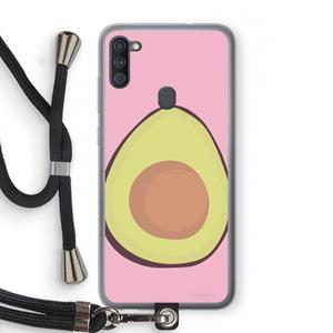 CaseCompany Avocado: Samsung Galaxy A11 Transparant Hoesje met koord