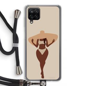 CaseCompany Let's get salty: Samsung Galaxy A12 Transparant Hoesje met koord