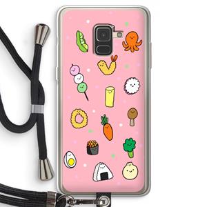 CaseCompany Happy bento friends: Samsung Galaxy A8 (2018) Transparant Hoesje met koord