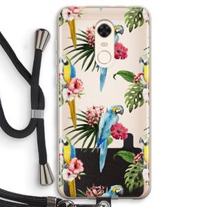 CaseCompany Kleurrijke papegaaien: Xiaomi Redmi 5 Transparant Hoesje met koord