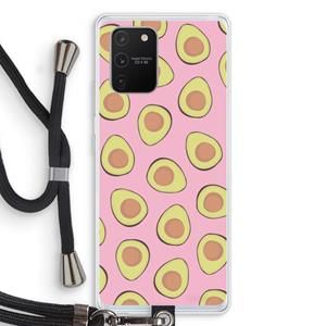 CaseCompany Dancing avocados: Samsung Galaxy S10 Lite Transparant Hoesje met koord