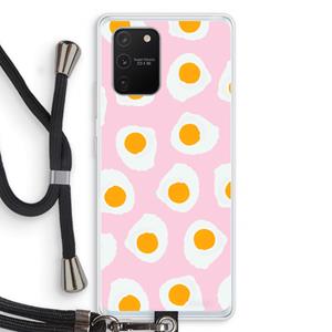 CaseCompany Dancing eggs: Samsung Galaxy S10 Lite Transparant Hoesje met koord