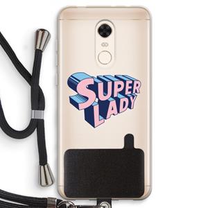 CaseCompany Superlady: Xiaomi Redmi 5 Transparant Hoesje met koord