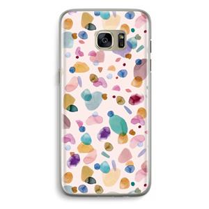 CaseCompany Terrazzo Memphis Pink: Samsung Galaxy S7 Edge Transparant Hoesje