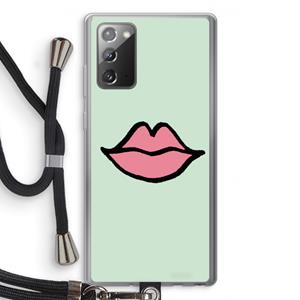 CaseCompany Kusje: Samsung Galaxy Note 20 / Note 20 5G Transparant Hoesje met koord