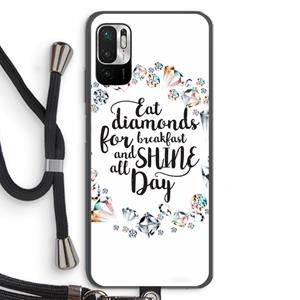 CaseCompany Diamonds: Xiaomi Redmi Note 10 5G Transparant Hoesje met koord