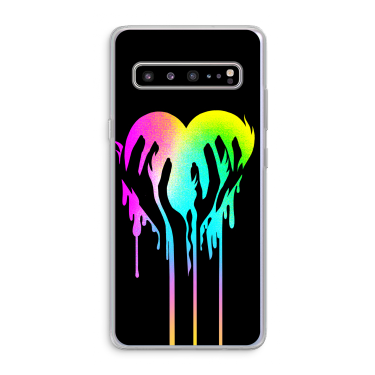 CaseCompany Hold My Heart: Samsung Galaxy S10 5G Transparant Hoesje