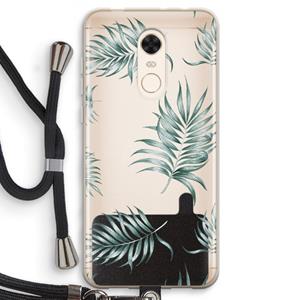 CaseCompany Simple leaves: Xiaomi Redmi 5 Transparant Hoesje met koord