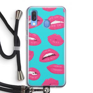 CaseCompany Bite my lip: Samsung Galaxy A40 Transparant Hoesje met koord