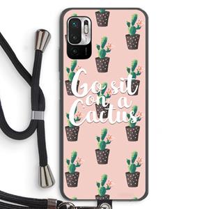 CaseCompany Cactus quote: Xiaomi Redmi Note 10 5G Transparant Hoesje met koord