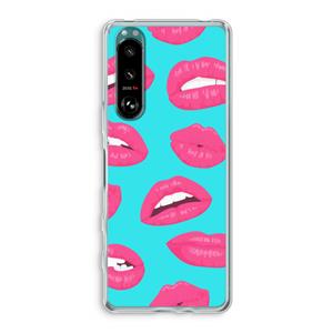 CaseCompany Bite my lip: Sony Xperia 5 III Transparant Hoesje