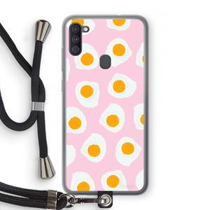 CaseCompany Dancing eggs: Samsung Galaxy A11 Transparant Hoesje met koord