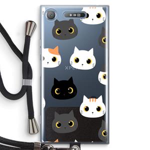 CaseCompany Katten: Sony Xperia XZ1 Transparant Hoesje met koord