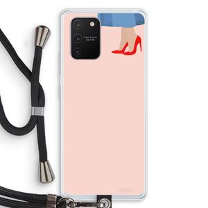 CaseCompany High heels: Samsung Galaxy S10 Lite Transparant Hoesje met koord