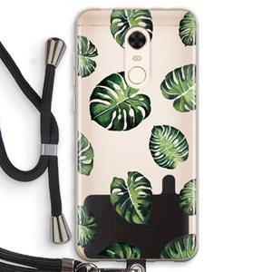 CaseCompany Tropische bladeren: Xiaomi Redmi 5 Transparant Hoesje met koord