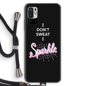CaseCompany Sparkle quote: Xiaomi Redmi Note 10 5G Transparant Hoesje met koord