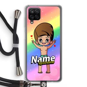 CaseCompany Chibi Maker man: Samsung Galaxy A12 Transparant Hoesje met koord