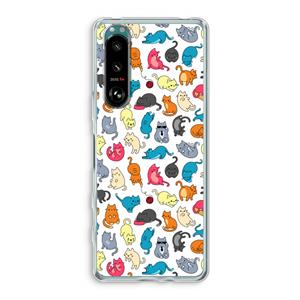 CaseCompany Kleurrijke katten: Sony Xperia 5 III Transparant Hoesje