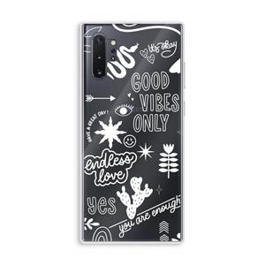 CaseCompany Good vibes: Samsung Galaxy Note 10 Plus Transparant Hoesje