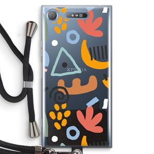 CaseCompany Abstract: Sony Xperia XZ1 Transparant Hoesje met koord
