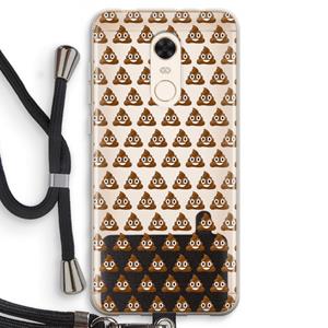 CaseCompany Poop emoji: Xiaomi Redmi 5 Transparant Hoesje met koord