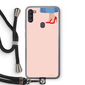 CaseCompany High heels: Samsung Galaxy A11 Transparant Hoesje met koord