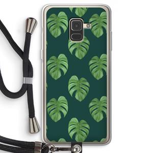 CaseCompany Monstera leaves: Samsung Galaxy A8 (2018) Transparant Hoesje met koord