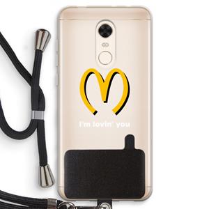 CaseCompany I'm lovin' you: Xiaomi Redmi 5 Transparant Hoesje met koord