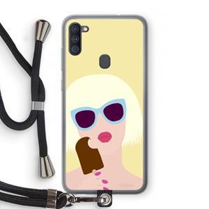 CaseCompany Ice cream: Samsung Galaxy A11 Transparant Hoesje met koord
